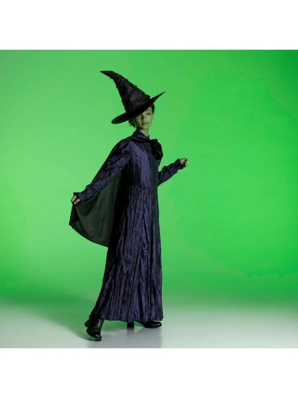 Deluxe Girls Wicked Elphaba Costume with Cape & Hat, Size 10-12, Perfect for